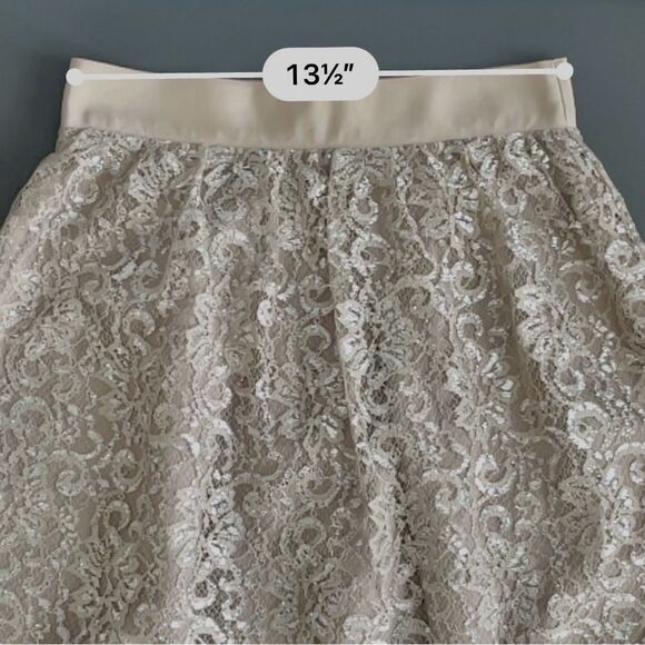 J. Crew Lace Skirt in Gold Metallic Holiday Size 2 - Picture 9 of 14